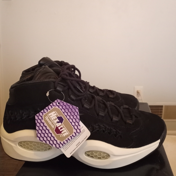 Nwt Men's Reebok Question Mid X Hall Of Fame "Black Braid" - Picture 2 of 5